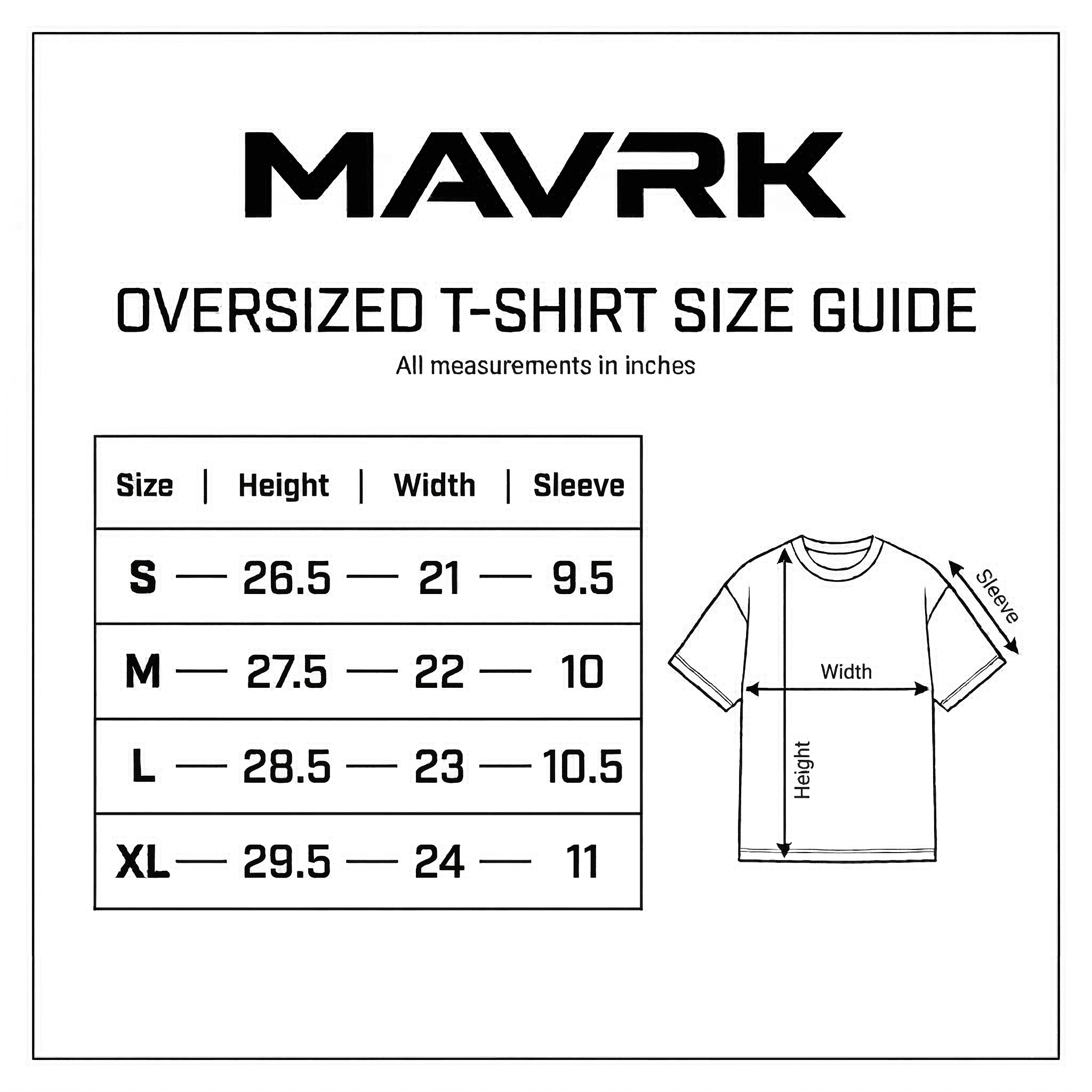 Oversized Tee Size Guide